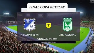 Millonarios vs Nacional FINAL Copa BetPlay 2023 Partido de ida Narración winsports [upl. by Ynelram]