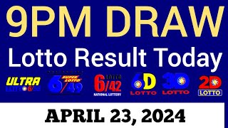 Lotto Result Today 9pm Draw April 23 2024 Swertres Ez2 PCSO Live Result [upl. by Merilyn477]