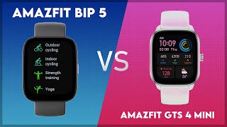 Amazfit Bip 5 vs Amazfit GTS 4 Mini Comparison [upl. by Fleisher]