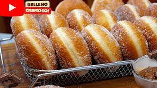 🔥La RECETA de DONUTS RELLENOS con CREMA de CHOCOLATE Suaves y esponjaditosDulce Hogar Recetas [upl. by Eldrida687]