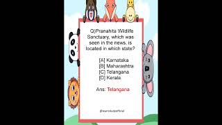 which state the Pranahita Wildlife Sanctuarylearnstudyofficialgkeveryday gkquizshortsenglish [upl. by Gertrud]