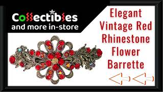 Vintage Red Flower Barrette For Sale barrette fashion style hairstyle hairjewelry [upl. by Garcia625]