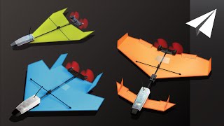 3 Paper Airplanes Work with and without POWERUP 40 — How to Make Viper Hammerhead Emperion One [upl. by Clea500]