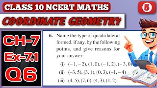 Class 10 Maths Chapter 7 Coordinate Geometry Ex71 Q6 NCERT CBSE [upl. by Nitsyrc941]