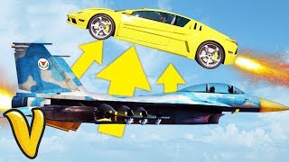 JUST CAUSE 3 CAR JUMP OVER A FLYING PLANE STUNT Just Cause 3 Stunts [upl. by Bamby]