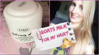 I TRIED GOATS MILK MASK BY ZIAJA FOR SILKY SOFT BEAUTIFUL HAIR HOW TO HEAL BLEACHED DRY HAIR [upl. by Yerroc]