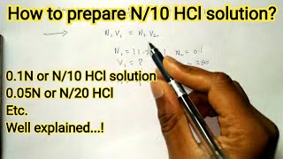 How to prepare 01N HCl Calculation [upl. by Abisha]