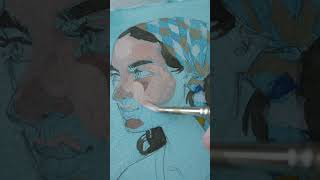 30 day gouache portrait painting challenge  day 11 art colourtheory gouache [upl. by Denbrook]