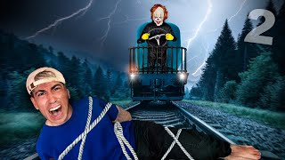 ALEJO IGOA FUE ATROPELLADO POR EL PAYASO EN LAS VIAS DEL TREN 😨😨  ¡Momento exacto [upl. by Kaiulani]