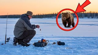 Un pêcheur ne remarque pas qu’un énorme ours s’approche de luice qui se passe ensuite est incroyabl [upl. by Mitch965]