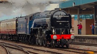 LNER A2 60532 Blue Peter storms through Doncaster on her inaugural run  13724 [upl. by Ehling924]