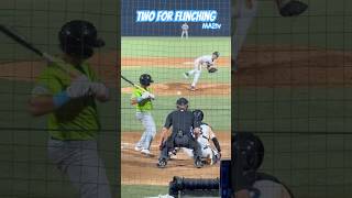 Two 4 Flinching The hitter doesn’t pick up the spin baseball prospect MILB NYY YoljeldrizDiaz [upl. by Dusza]