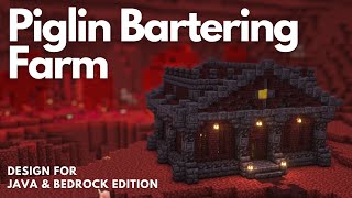 PIGLIN BARTERING FARM  Minecraft tutorial  Java amp Bedrock 121 [upl. by Yrome]