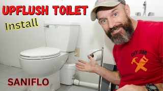 How to install an upflush toilet SANIFLO part of my How to build a basement bathroom series 4 of 4 [upl. by Higinbotham]