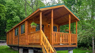 The Lakeview  Log Cabin Tiny Home with Porch [upl. by Budwig]