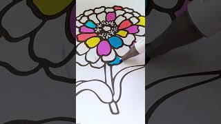 Bring Zinnia Flower to life with your own colors 🌸 coloringbook adultcoloring itsywincycoloring [upl. by Airlee804]