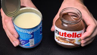 Kondensmilch mit Nutella verquirlen Sie werden begeistert sein Kein Backen Top 5 Rezepte [upl. by Teevens941]