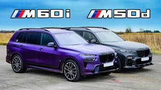 BMW X7 M60i v M50d DRAG RACE [upl. by Goodill605]