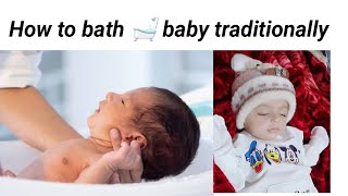 traditional way of newborn bathing how to place a baby on feet baby babybath traditional [upl. by Annavas]