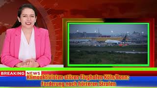 Klimaaktivisten stören Flughafen KölnBonn Forderungen nach härteren Strafen flughafen [upl. by Atteuqahs]