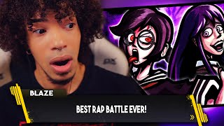 REACTING TO YURI VS TOKO FUKAWA RAP BATTLE DANGANRONPA VS DOKI DOKI LITERATURE CLUB [upl. by Eislek]