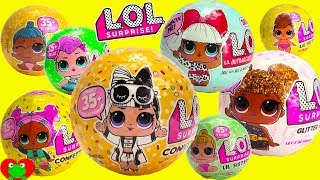 Genie Compares LOL Surprise Series 1 2 3 Confetti Pop Glitter and Lil Sisters RARE Find [upl. by Aesoh]