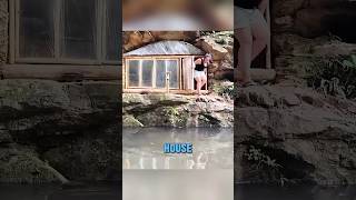 This girl built a shelter at the bottom of a cliff out of plastic wrapbuilt viralvideo shorts [upl. by Swainson]