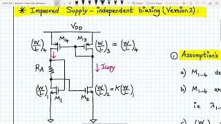 Analog VLSI Design Lecture 25 Supply Independent Biasing [upl. by Stricklan]