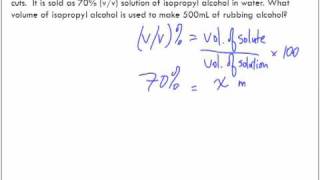 Concentration of Solutions VolumeVolume  vv [upl. by Rosemarie541]