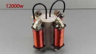 how to make 250v 12000w electricity energy from four copper coil use capacitor [upl. by Llehsal605]