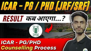 ICAR  PG  Phd JRF  SRF Result    ICAR  PG  Phd JRFSRF Counseling Complete process [upl. by Drageruaeb]