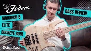 Bass Review Fodera Monarch 5 Elite JJ Buckeye Burl ft DavidVause [upl. by Ehtyde262]