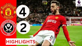 Manchester United vs Shelfield United 42 HIGHLIGHTS Bruno Fernandes Brace Maguire amp Højlund goals [upl. by Stander]