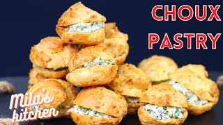 Заварные булочки с сыром  Choux pastry cheese puffs  Съедаются в миг 🔥 [upl. by Aihsei26]