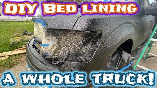 Truck bed liner paint job full exterior DIY [upl. by Nisbet]