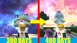 I Survived 400 Days In Skyblock  Blockman Go  Bedwars [upl. by Asilad]