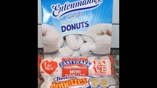 Powdered Donuts Blind Taste Test Entenmann’s vs TastyKake vs Hostess [upl. by Reffotsirk]