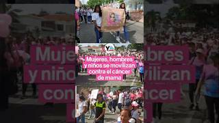 Mujeres hombres y niños se movilizan para promover lucha contra el cáncer de mama [upl. by Bronder573]