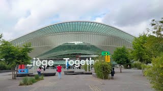 La gare des Guillemins Liège station Visite de la gare et aperçu de la verrière et larchitecture [upl. by Stelle]