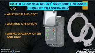 Earth Leakage Relay and Core Balance Current Transformer  ELR and CBCT [upl. by Ifok]