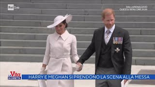 Harry e Meghan Markle si riprendono la scena alla messa  La vita in diretta 03062022 [upl. by Sibley]