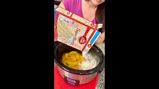 3 Ingredient Peach Cobbler 🍑 dessert easyrecipe peaches [upl. by Torrell]