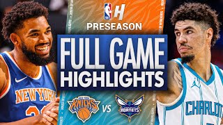 New York Knicks vs Charlotte Hornets  Full Game Highlights  October 6 2024 NBA Preseason [upl. by Julietta]