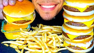 ASMR MCDONALDS CHEESEBURGERS CHEESE SAUCE FRIES MUKBANG NO TALKING JERRY BIG BITES [upl. by Ennayhc529]