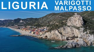 Liguria  Varigotti  Spiaggia Malpasso  Liguria 4K drone [upl. by Enilesor]