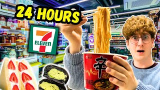 24 Hours Eating ONLY Korean Convenience Store Food [upl. by Llehsad617]