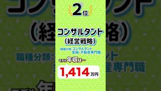 【2021年最新】TOP5年収ランキング！【職種別】 Shorts [upl. by Haisi]