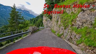 Switzerland 2024  driving from St Beatus Höhlen to Sigriswil via Justistal valley Uncut version [upl. by Arias]