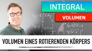 Volumen Integral  Wie berechne ich das Volumen eines Rotationskörpers bei Drehung um die XAchse [upl. by Crichton]