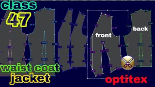 how to make waist coat  drafting pattern  optitex pds [upl. by Allanson]